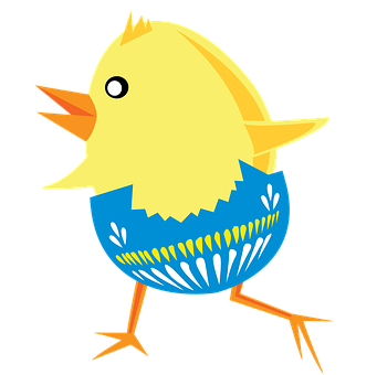 Cartoon Chick Hatching From Egg PNG Image