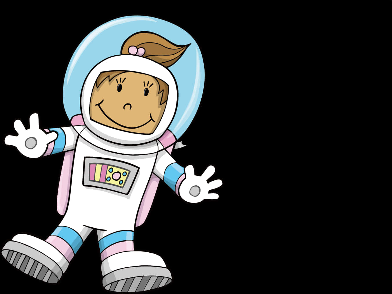 Cartoon Child Astronaut Illustration PNG Image