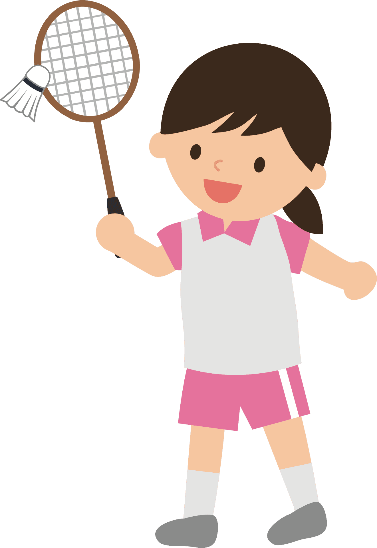 Cartoon Child Badminton Player PNG Image