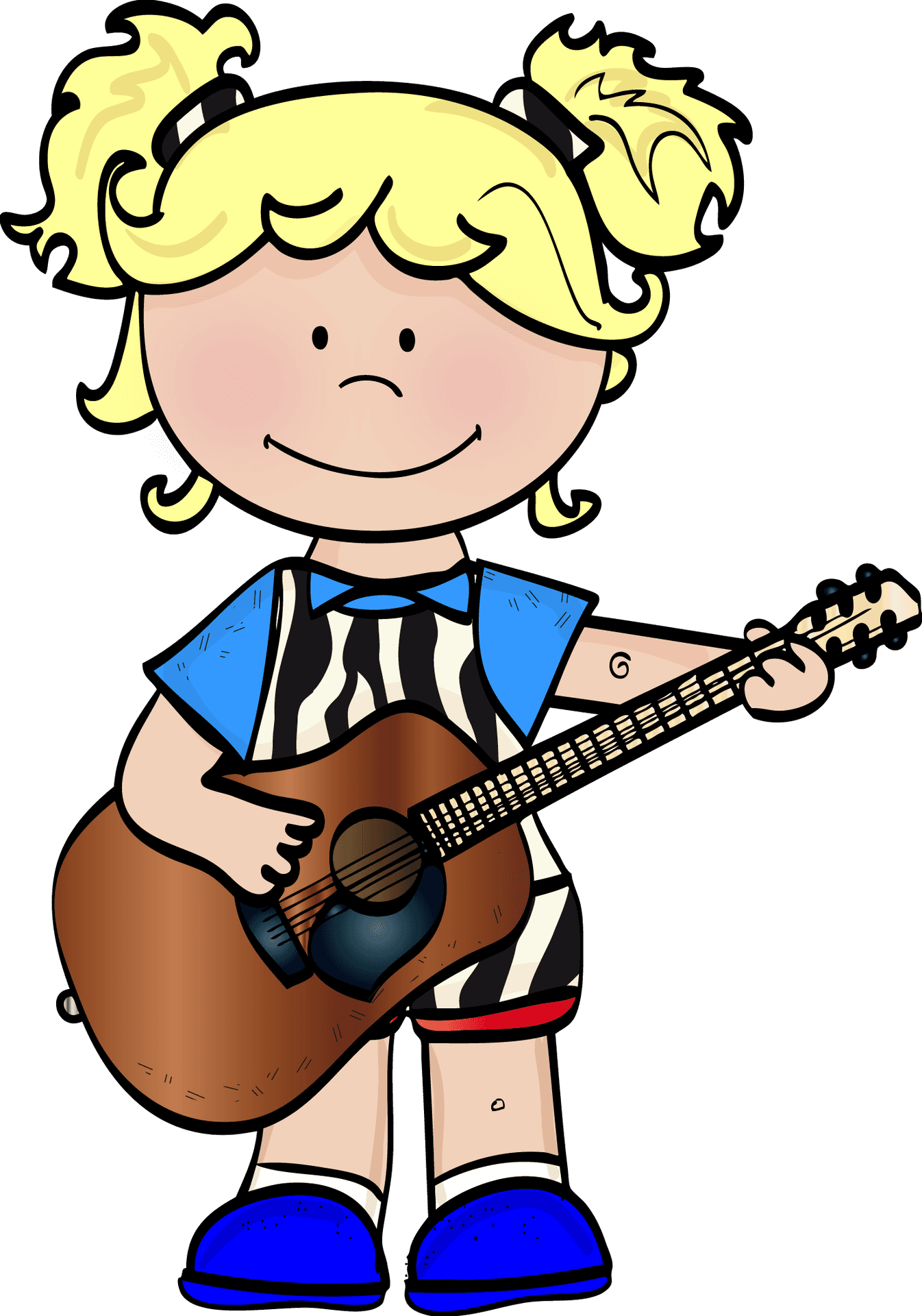 Cartoon Child Guitarist.png PNG Image