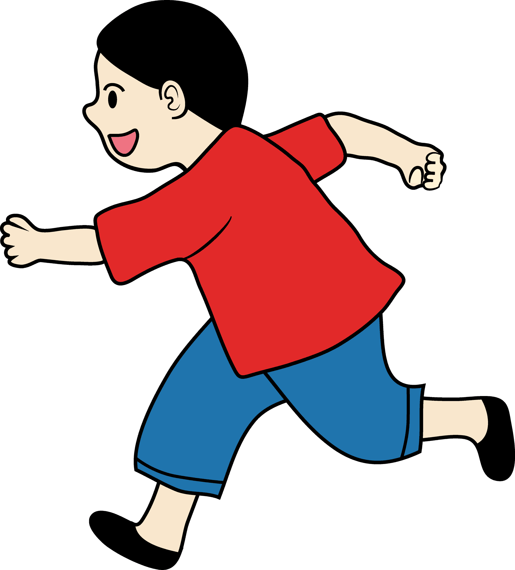 Cartoon Child Running PNG Image