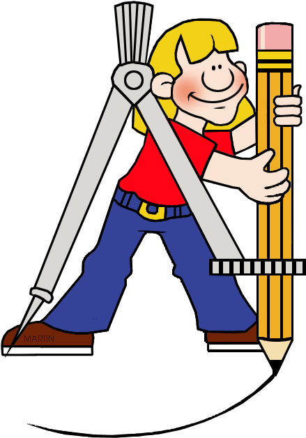 Cartoon Child With Drawing Tools PNG Image