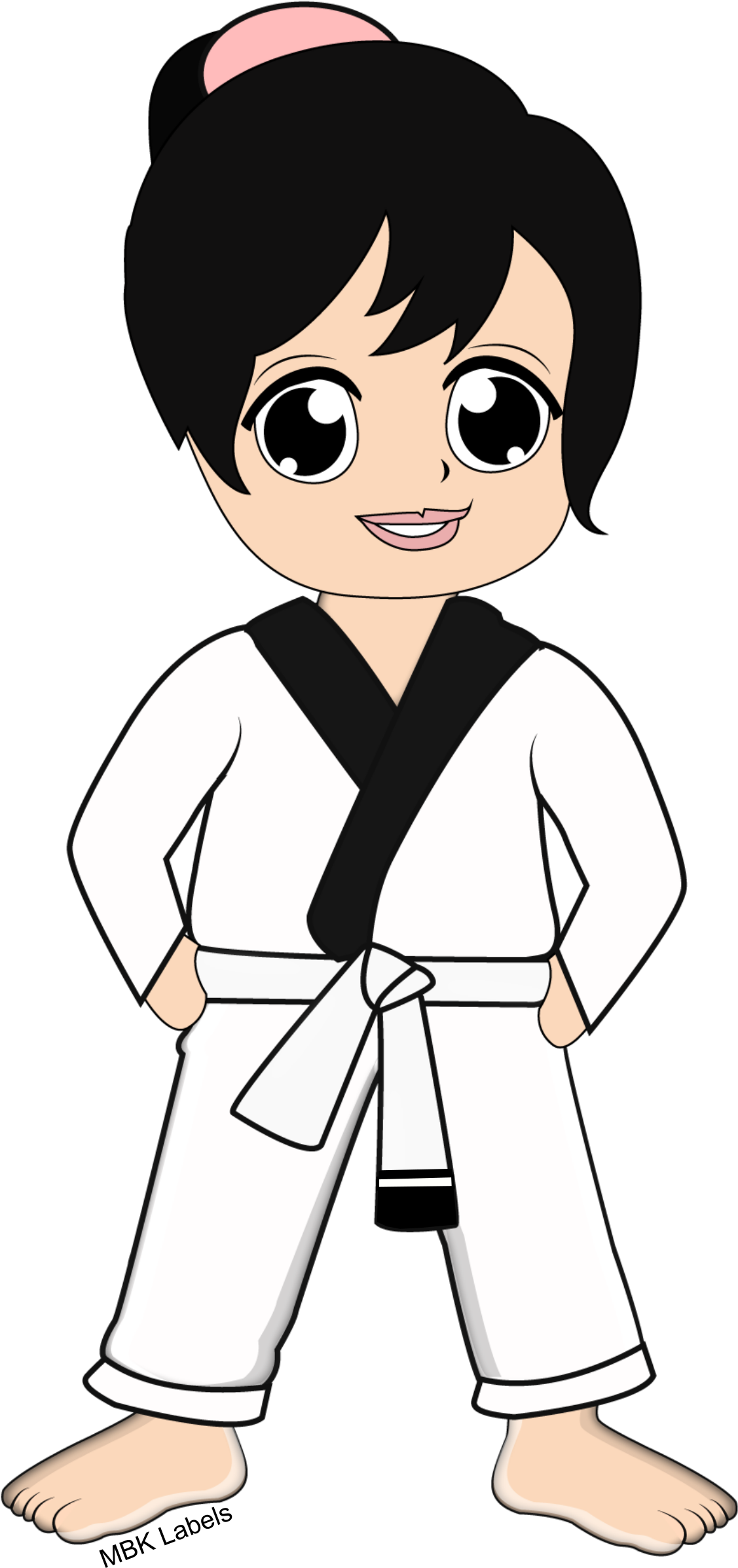 Cartoon Childin Black Belt Karate Gi.png PNG Image