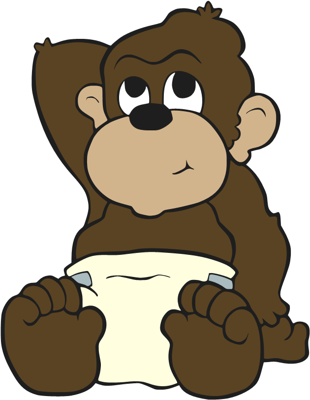 Cartoon Chimpanzee Diaper PNG Image