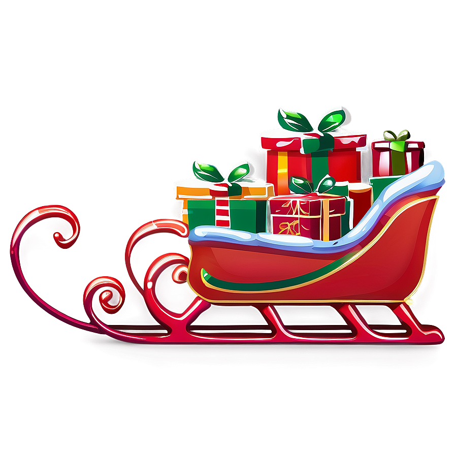 Cartoon Christmas Sleigh Png Kkw PNG Image