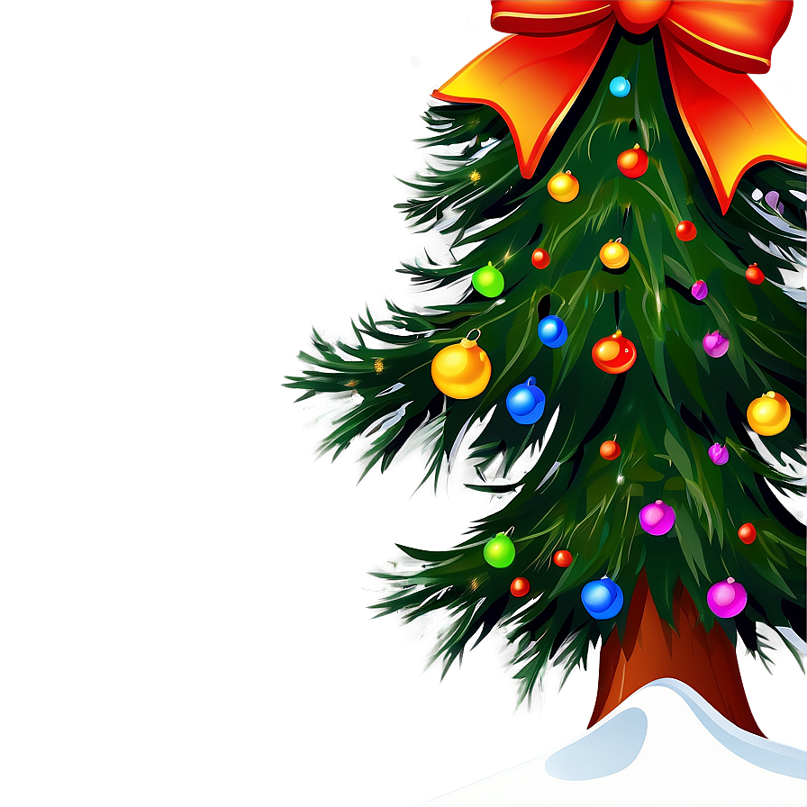 Cartoon Christmas Tree B PNG Image