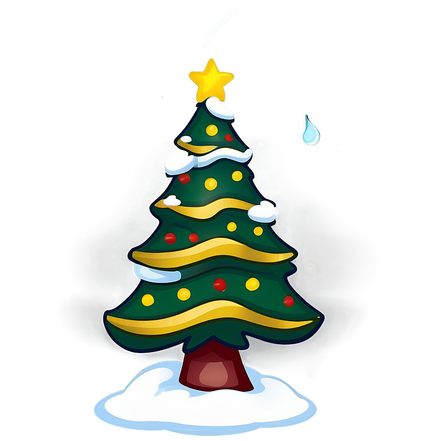 Cartoon Christmas Tree Celebration Png 06132024 PNG Image