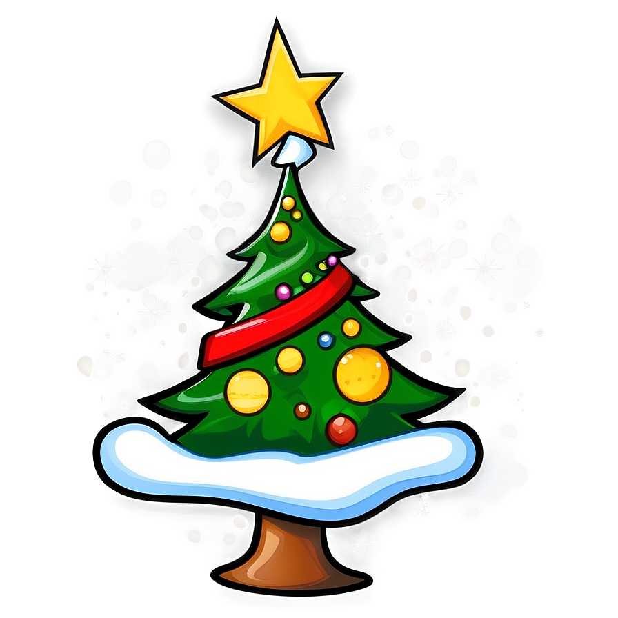 Cartoon Christmas Tree Celebration Png Kqi PNG Image