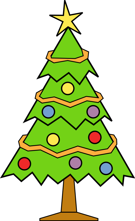 Cartoon Christmas Tree Decoration PNG Image