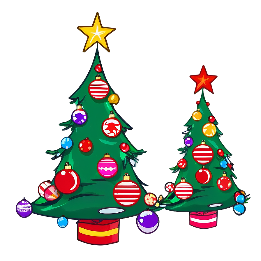 Cartoon Christmas Tree Holiday Spirit Png Phj12 PNG Image