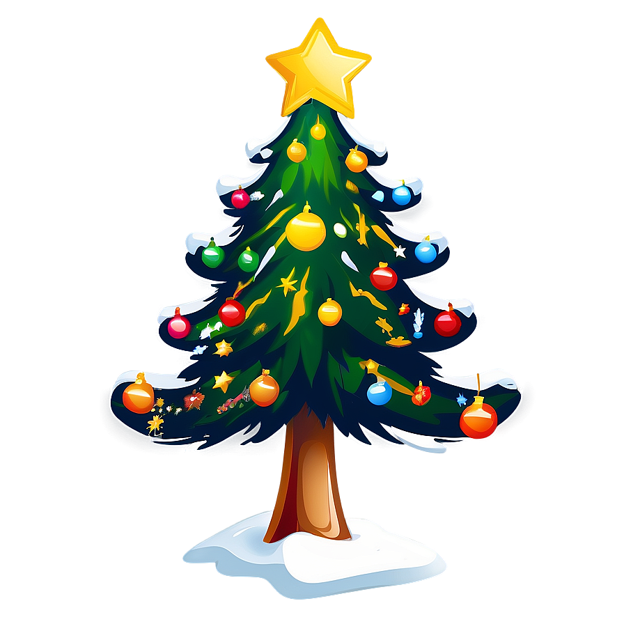 Cartoon Christmas Tree Png Cwy3 PNG Image