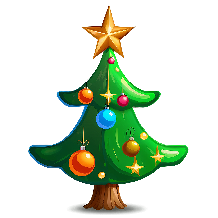 Cartoon Christmas Tree Png Rjd PNG Image