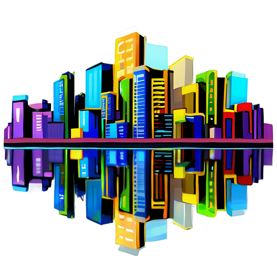 Cartoon City Skyline Png 06202024 PNG Image