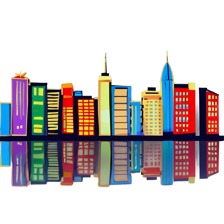 Cartoon City Skyline Png Snv29 PNG Image