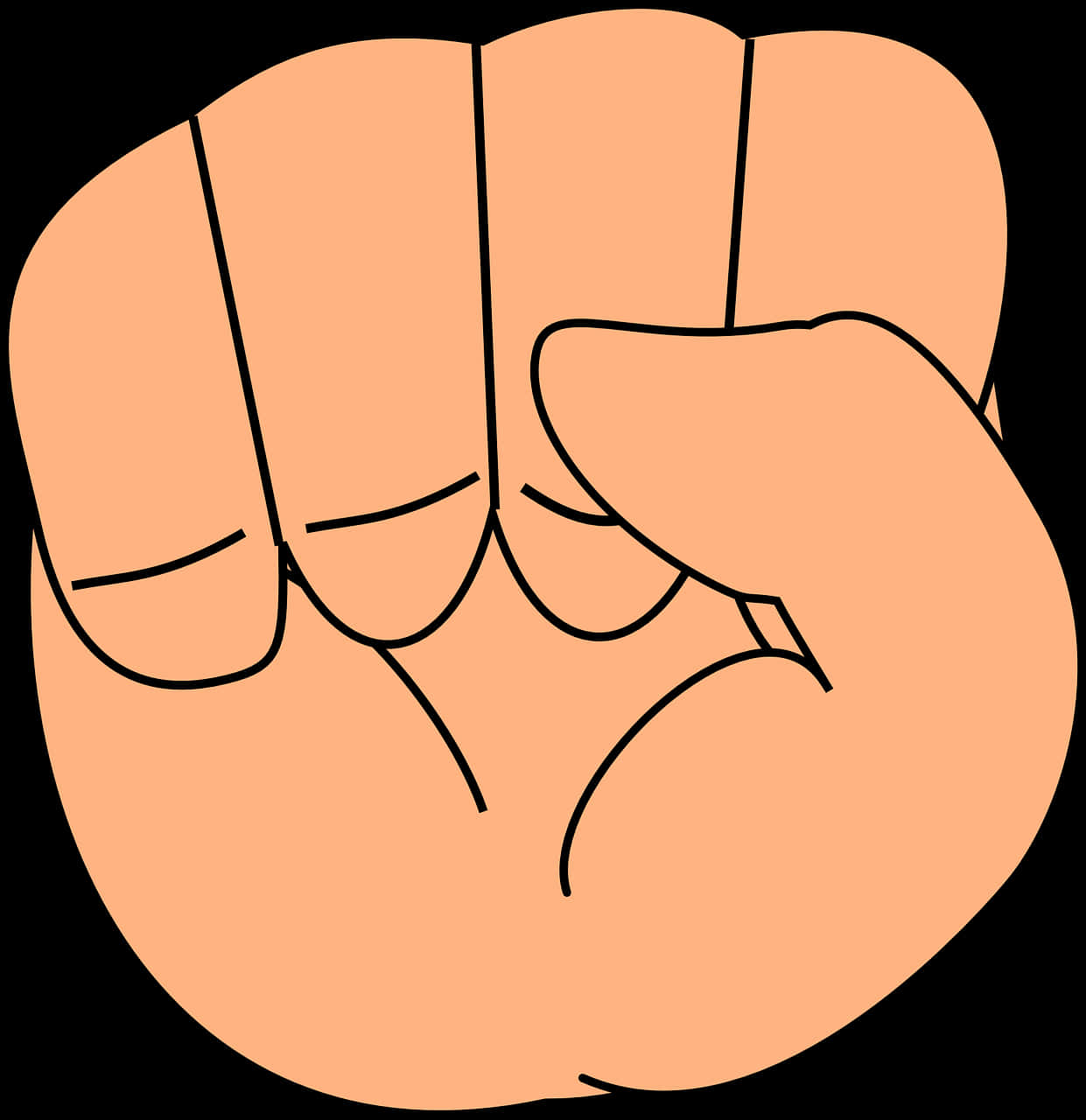 Cartoon Clenched Fist Illustration PNG Image