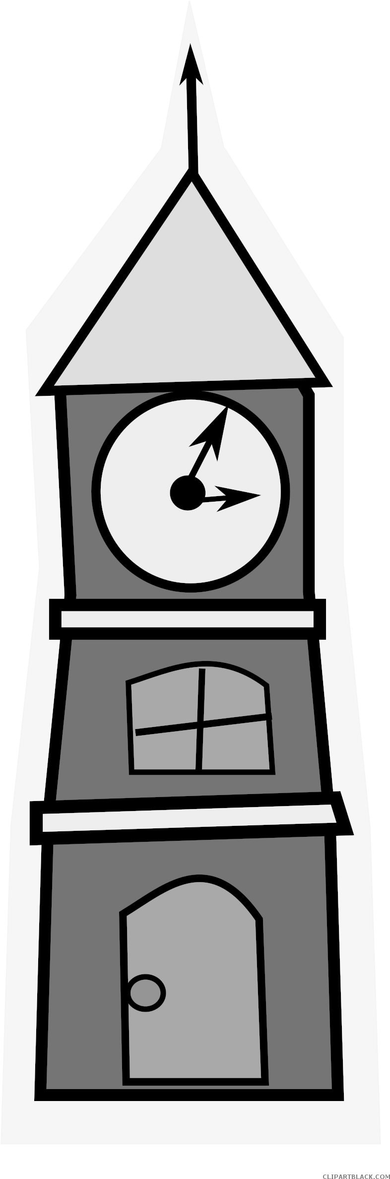 Cartoon Clock Tower Graphic PNG Image