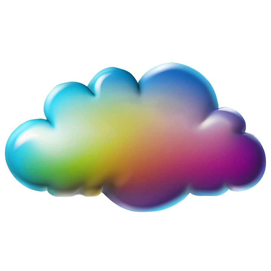 Cartoon Cloud With Rainbow Png Xjr98 PNG Image