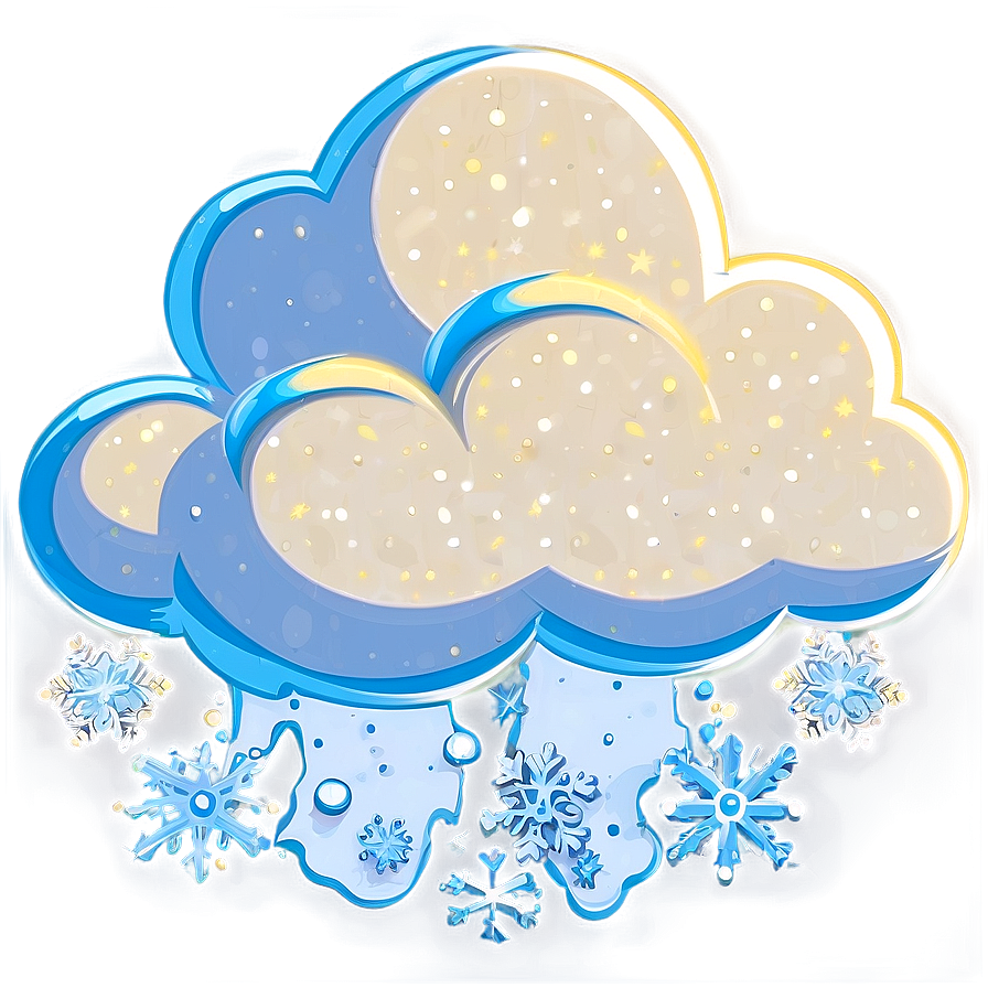 Cartoon Cloud With Snow Png 05252024 PNG Image