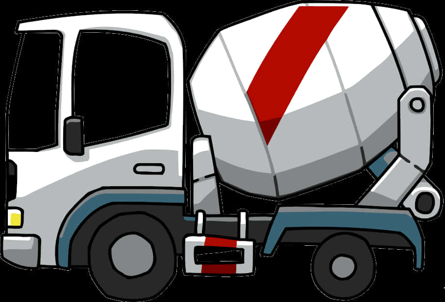 Cartoon Concrete Mixer Truck PNG Image