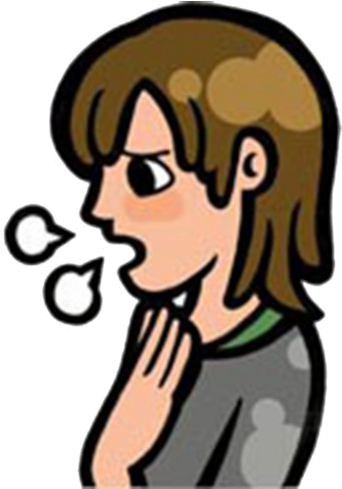 Cartoon Coughing Person PNG Image