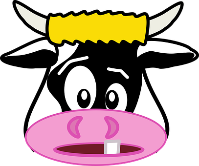 Cartoon Cow Character PNG Image