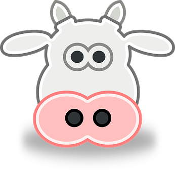 Cartoon Cow Face Graphic PNG Image