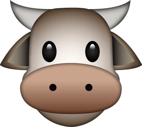 Cartoon Cow Face Graphic PNG Image