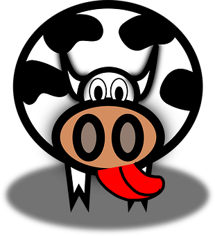 Cartoon Cow Graphic PNG Image