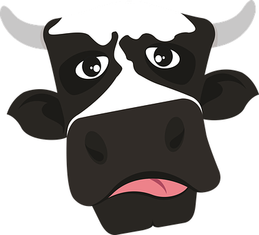 Cartoon Cow Head Graphic PNG Image