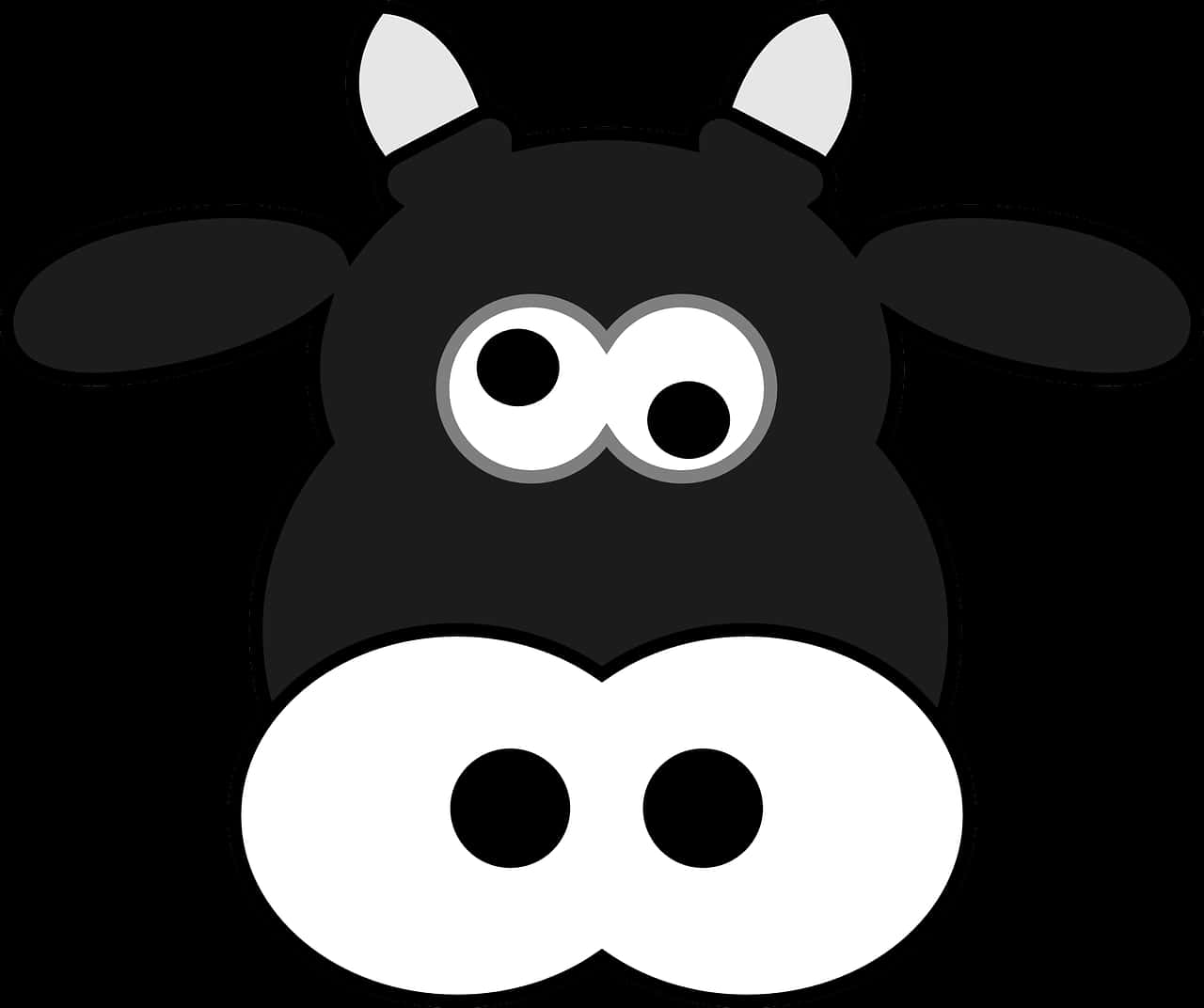 Cartoon Cow Head Vector PNG Image