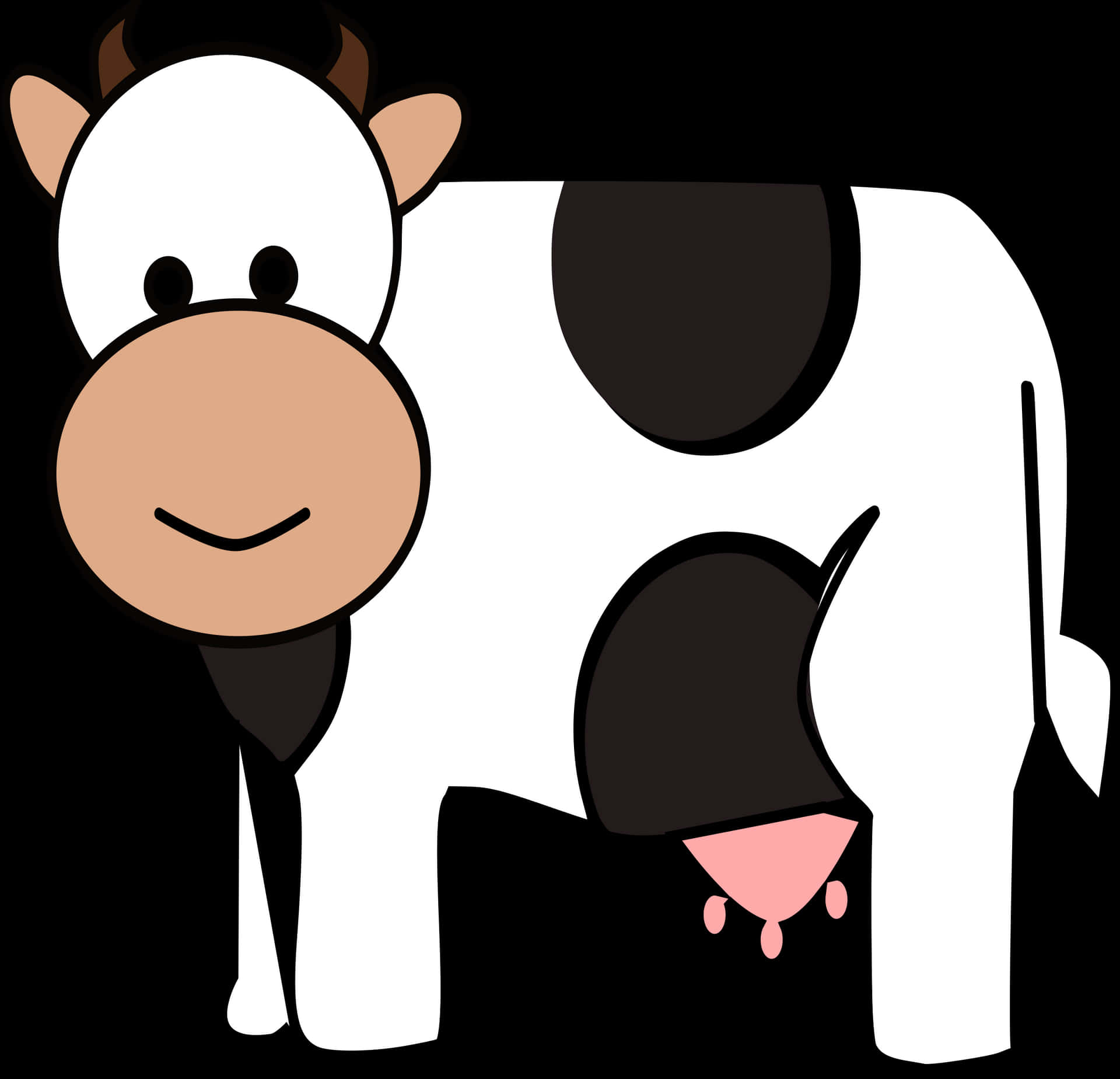 Cartoon Cow Illustration PNG Image