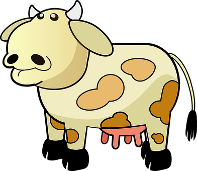 Cartoon Cow Illustration PNG Image