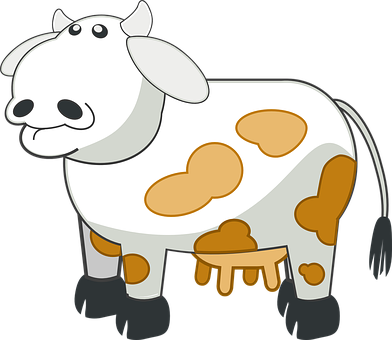 Cartoon Cow Illustration PNG Image