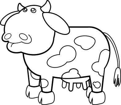 Cartoon Cow Illustration PNG Image