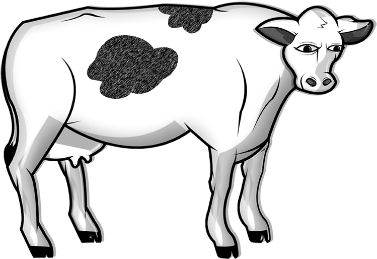 Cartoon Cow Illustration PNG Image