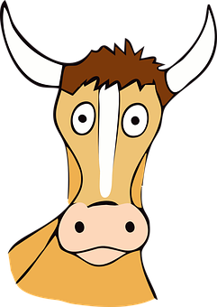 Cartoon Cow Portrait PNG Image