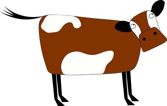 Cartoon Cow Profile Graphic PNG Image