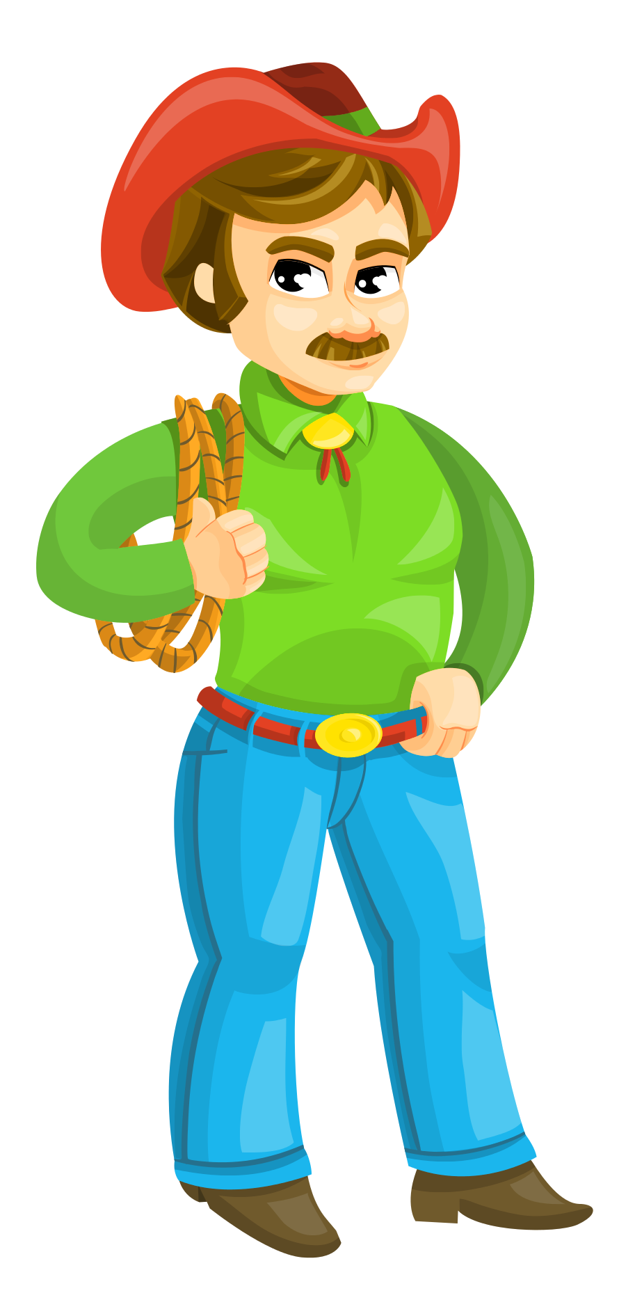 Cartoon Cowboywith Lasso.png PNG Image