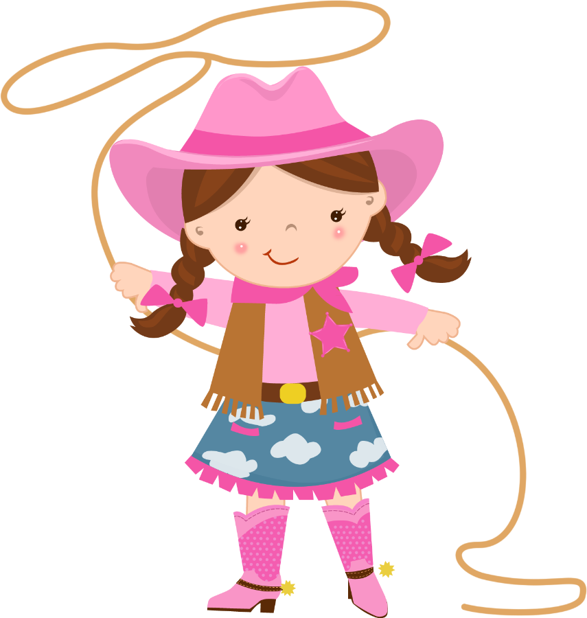 Cartoon Cowgirlwith Lasso PNG Image