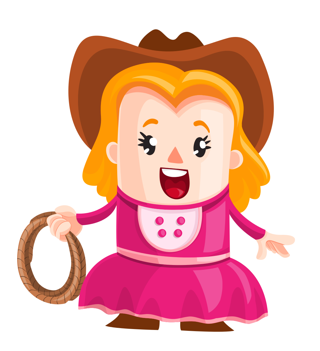 Cartoon Cowgirlwith Lasso PNG Image