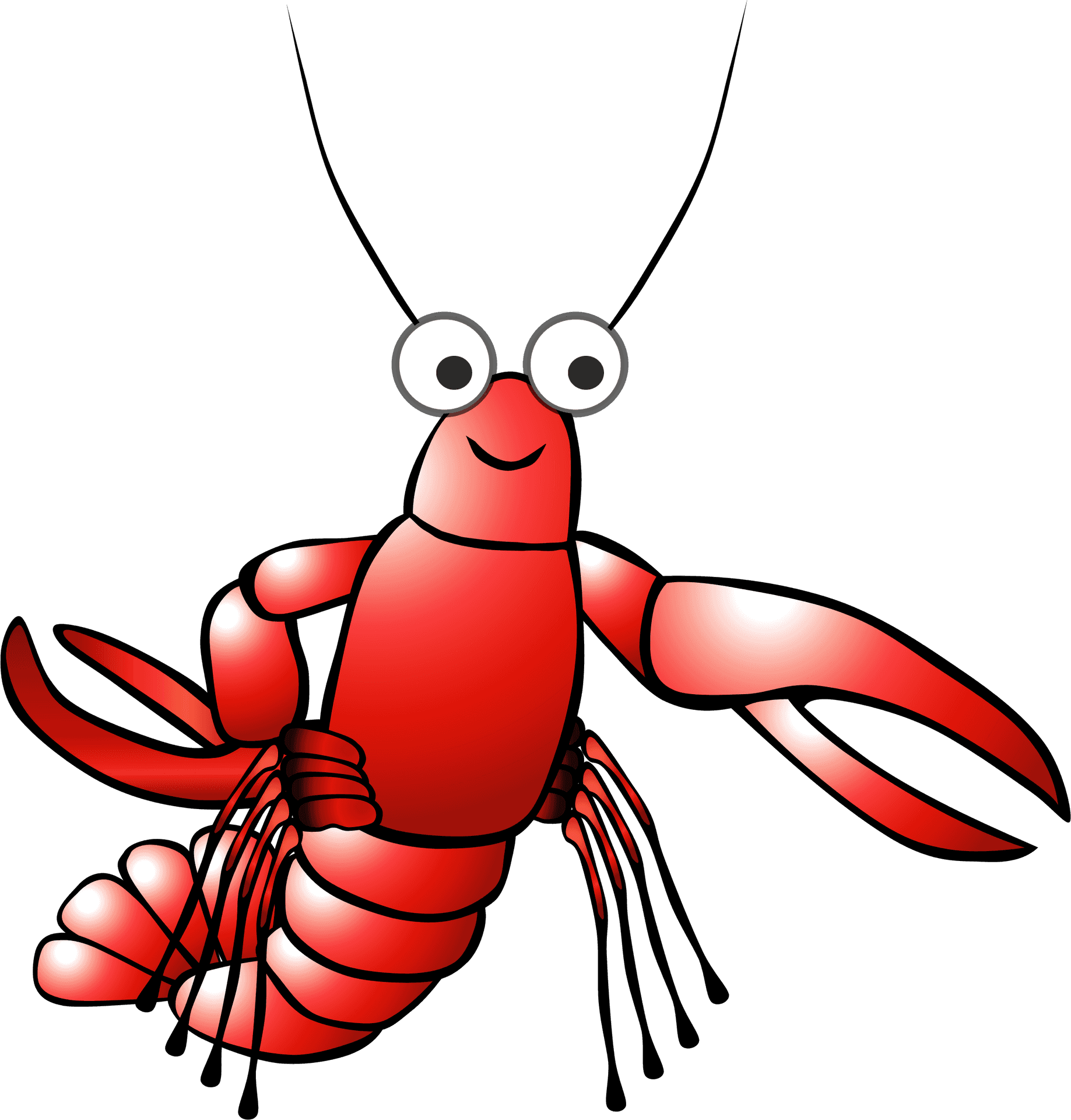 Cartoon Crayfish Illustration PNG Image