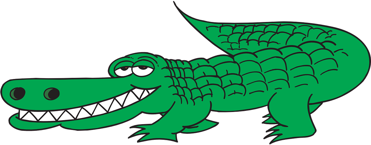 Cartoon Crocodile Smiling PNG Image