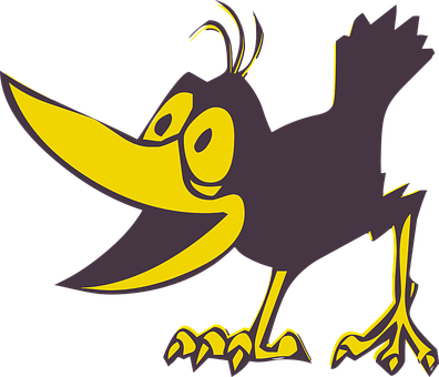 Cartoon Crow Graphic PNG Image