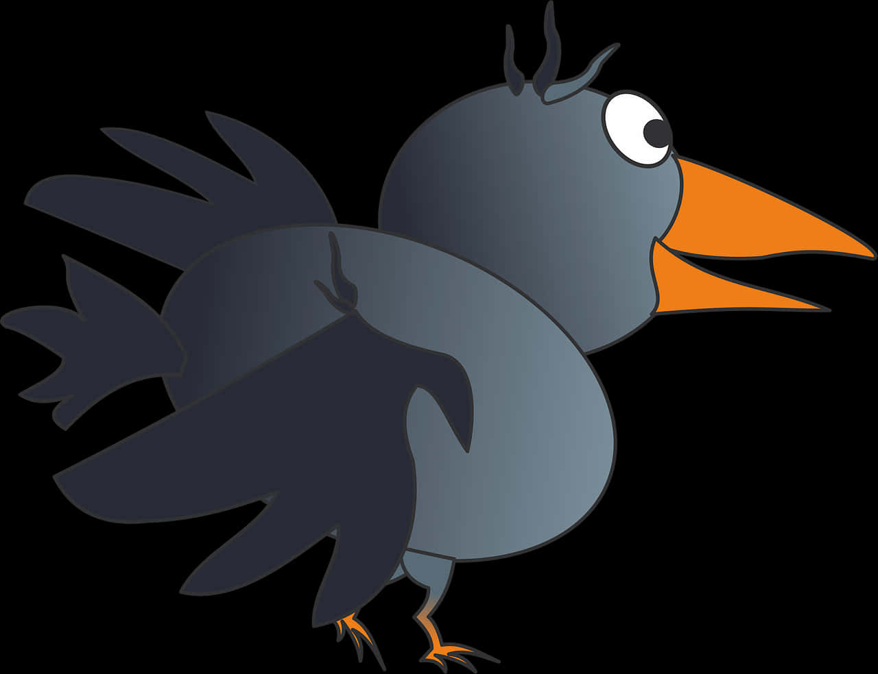 Cartoon Crow Profile PNG Image