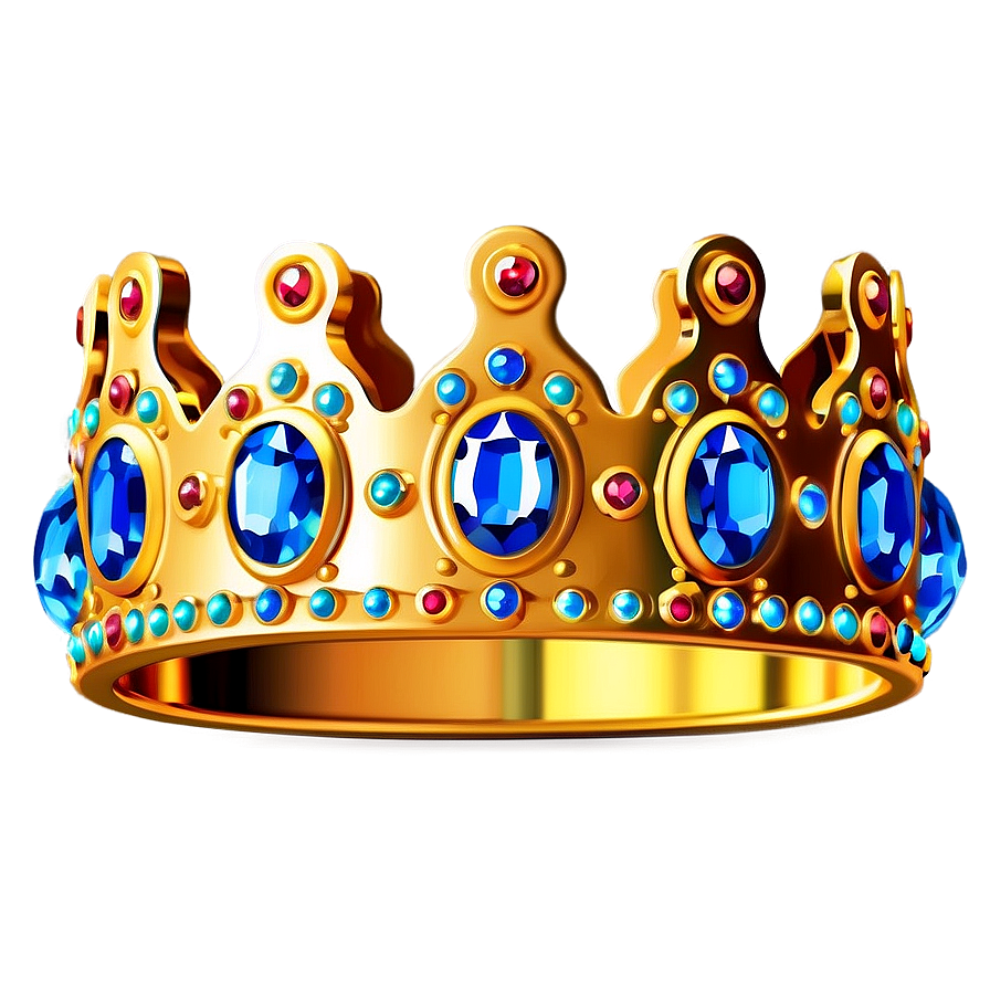 Cartoon Crown With Gemstones Png Txd68 PNG Image