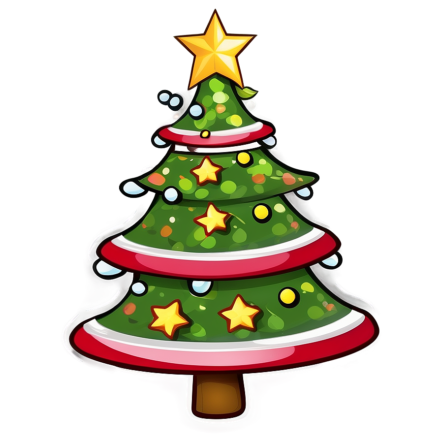 Cartoon Cute Christmas Tree Png Xku PNG Image