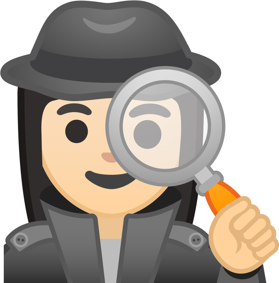 Cartoon Detective With Magnifying Glass PNG Image