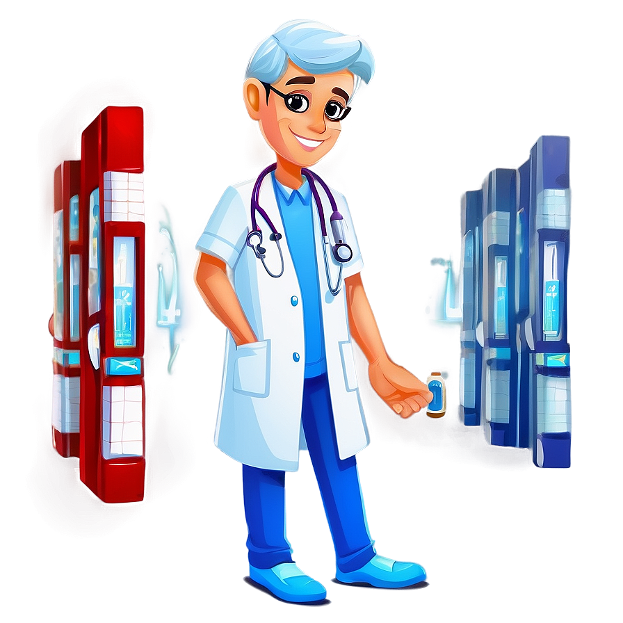 Cartoon Doctor In Hospital Png Mgk17 PNG Image