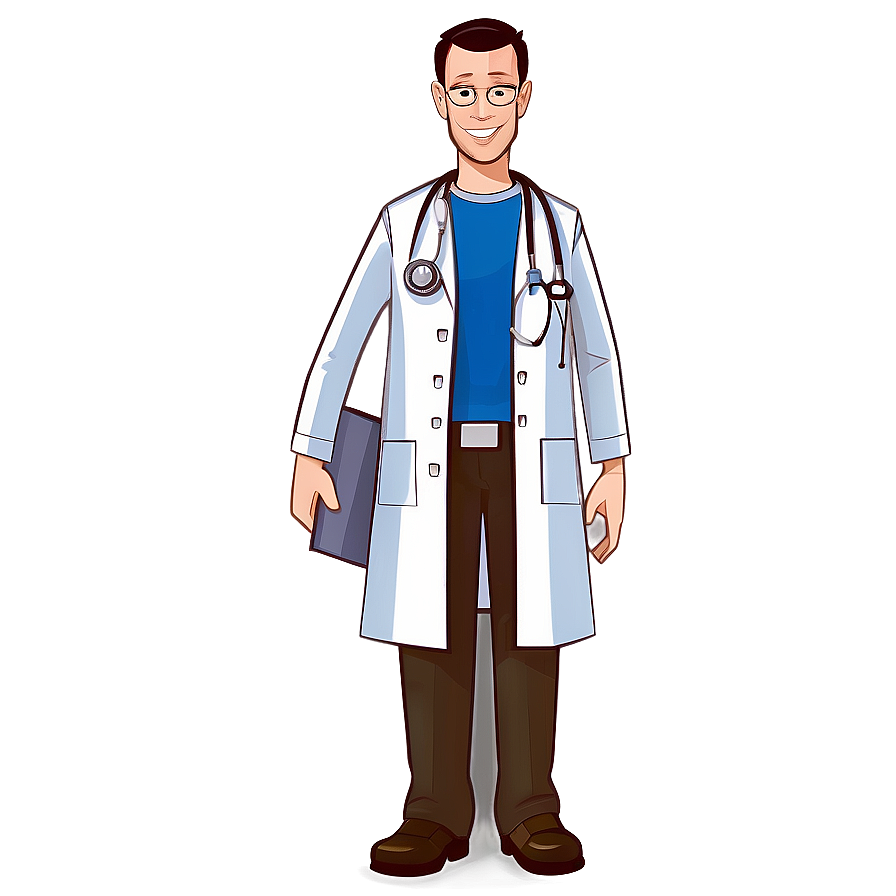 Cartoon Doctor In Hospital Png Str18 PNG Image