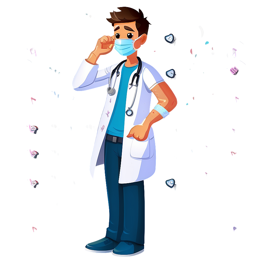 Cartoon Doctor With Bandage Png Jpv87 PNG Image